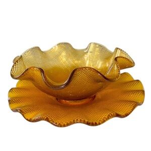 Italian Colony Glass Bowl and Underplate‎